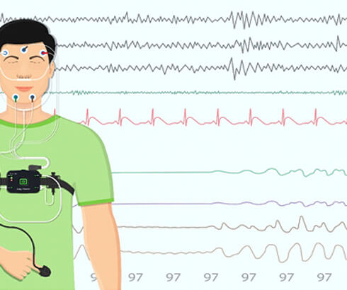 illustration of a sleep test