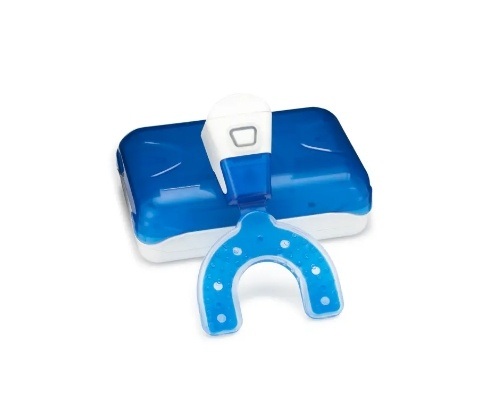 AcceleDent blue and white orthodontic device